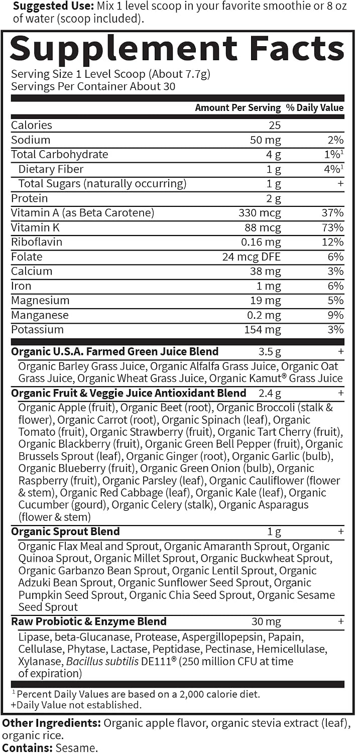 Garden of Life Raw Organic Perfect Food - Superalimento en Polvo Bio Lemon Ginger, 30 raciones