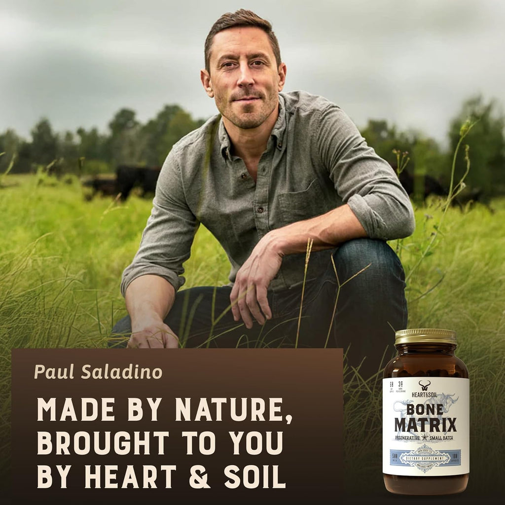 HEART & SOIL Grass Fed Bone Matrix — Matriz Ósea de Pasto 180 Cápsulas
