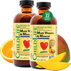 CHILDLIFE ESSENTIALS Multivitamínico y Mineral Líquido para Niños - Sabor Naranja y Mango, 237 ml (Pack de 2)