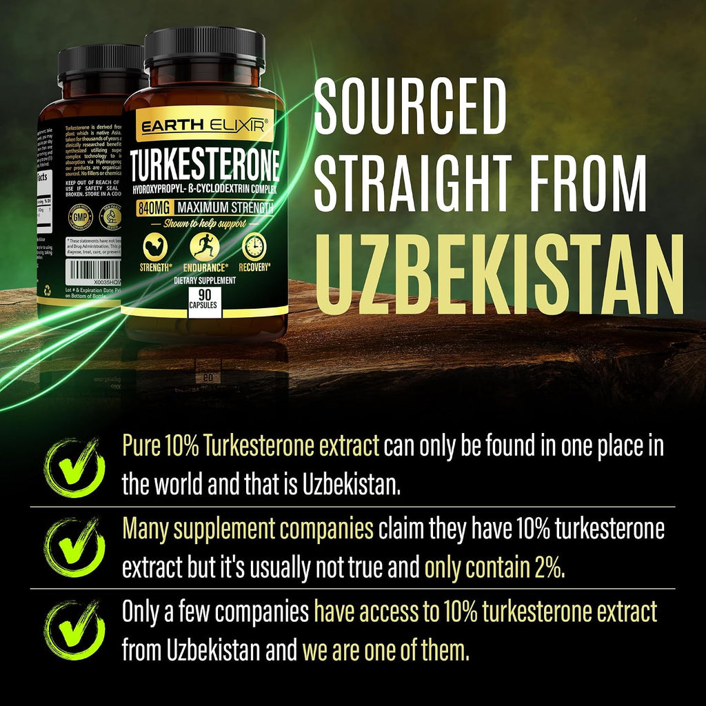 Turkesterone 840 mg – Apoyo Natural de Testosterona con Extracto Puro de Ajuga Turkestanica