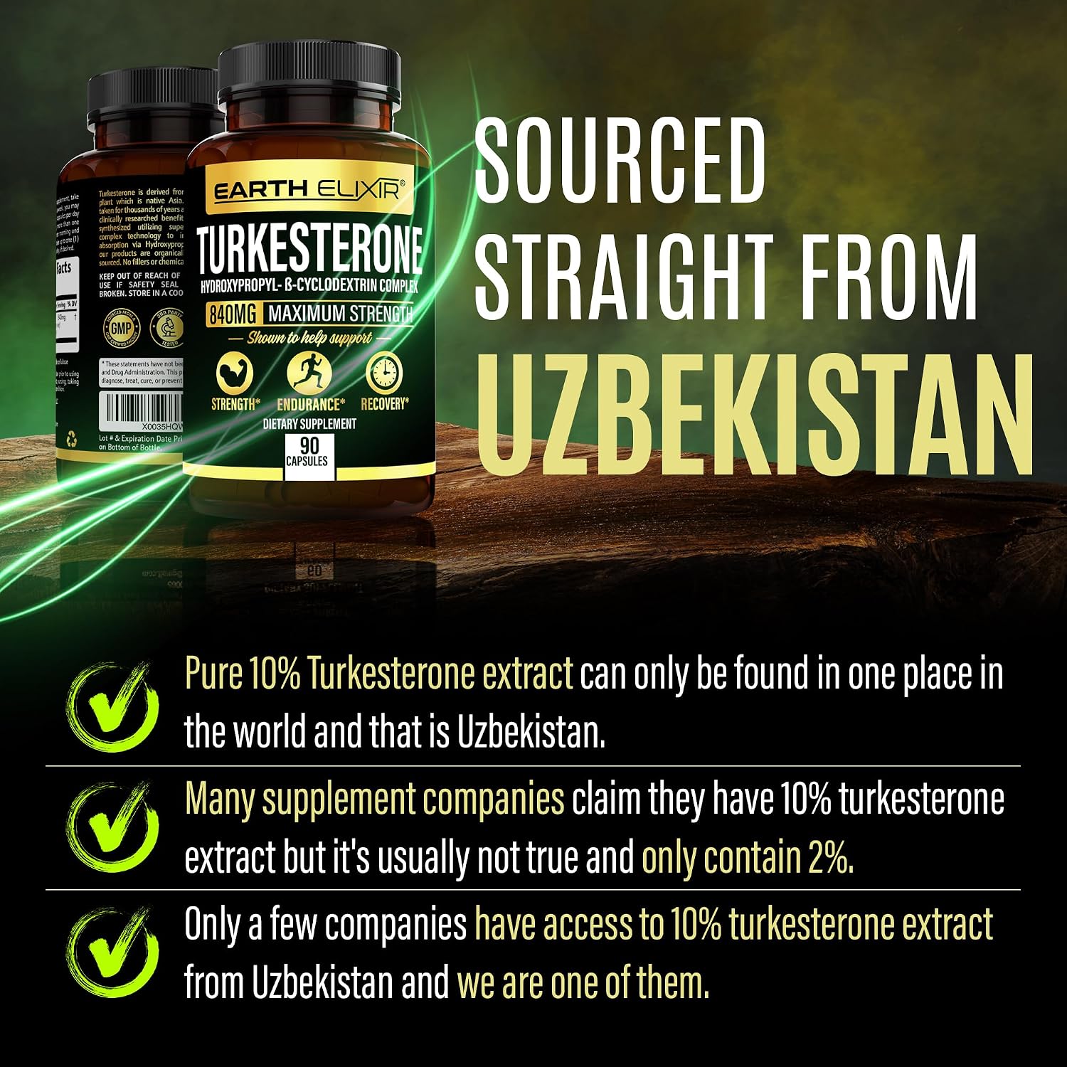 Turkesterone 840 mg – Apoyo Natural de Testosterona con Extracto Puro de Ajuga Turkestanica