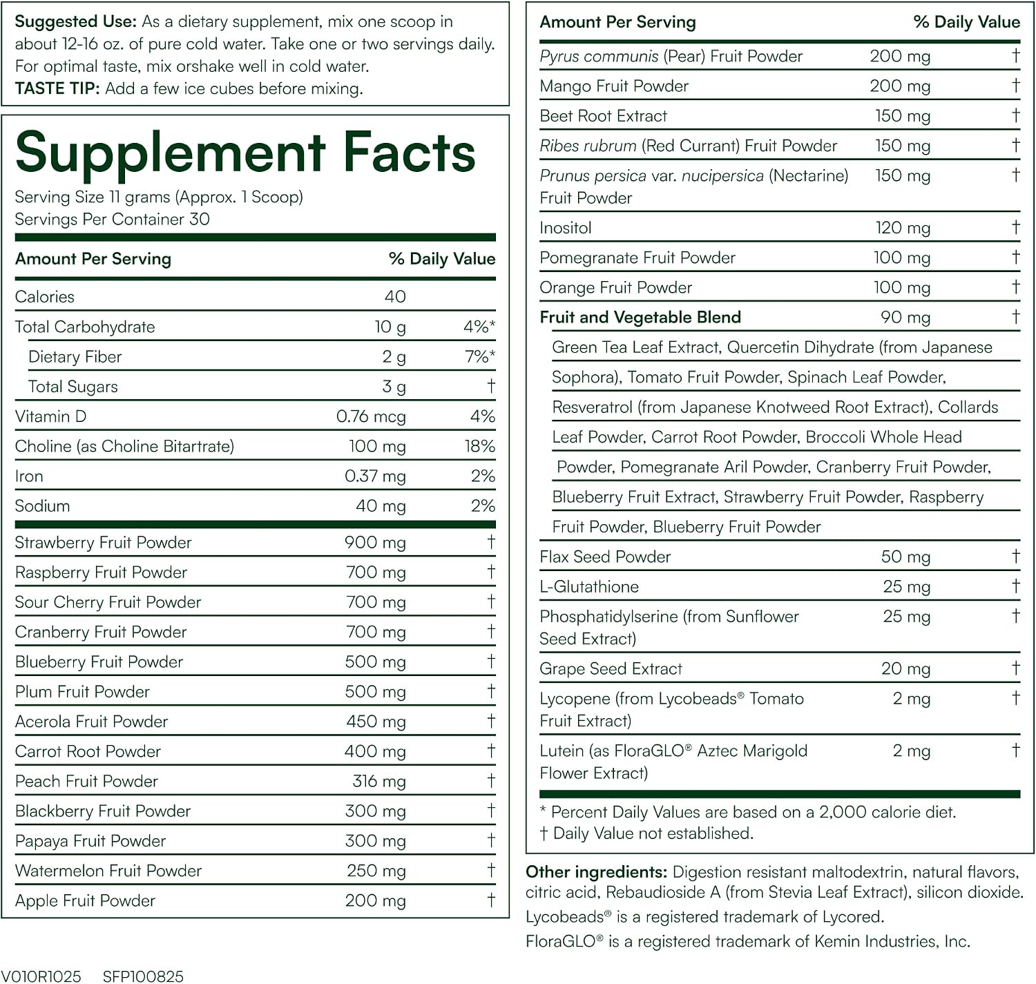 Purity Products Super Reds Powder - Mezcla de Superalimentos con Fito nutrientes, Antioxidantes y Luteína - 330 g