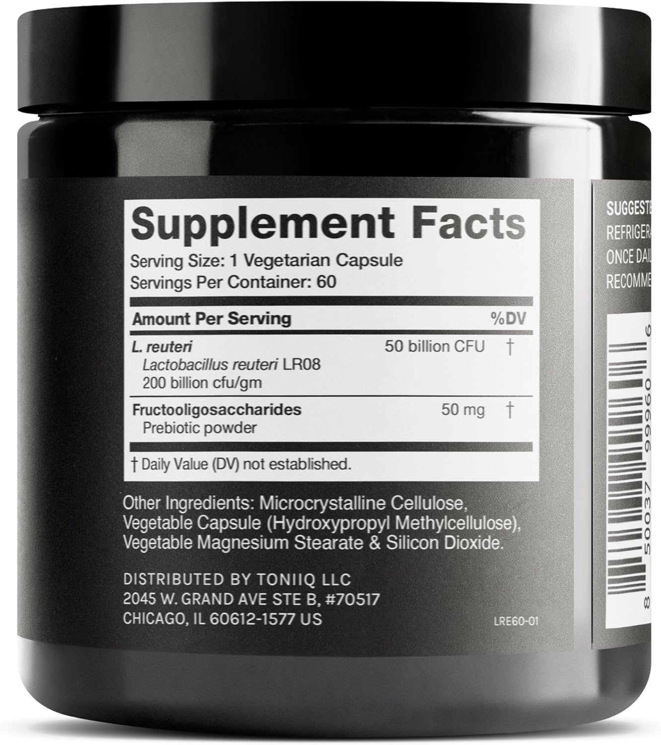 Toniiq Probiótico Lactobacillus Reuteri 50 Mil Millones UFC - 60 Cápsulas Vegetarianas