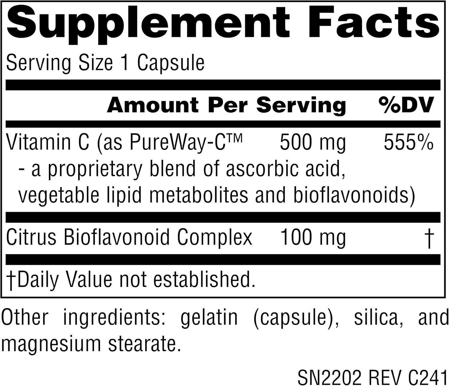 Source Naturals Metabolic C, Vitamina C Optimizada 500 mg – 90 Cápsulas