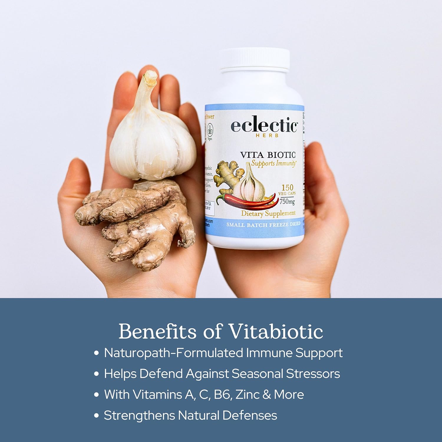 Eclectic Herb Vitabiotic Orgánico - Cápsulas de Apoyo Inmunológico (150 cápsulas, 750 mg)