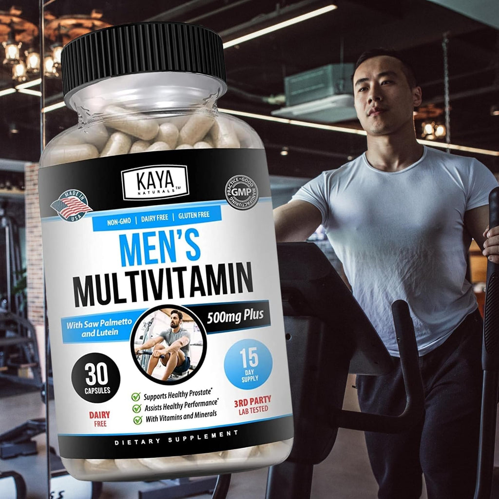 Kaya Naturals Multivitamínico para Hombres - Complejo de Vitaminas y Minerales con Zinc y Vitamina C - 30 Cápsulas Vegetales