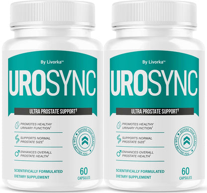 (Pack de 2) UroSync Cápsulas - Suplemento Oficial para Hombres con Ingredientes Naturales, Fórmula Avanzada Premium, UroSynic para el Bienestar Diario, 120 Cápsulas para 2 Meses