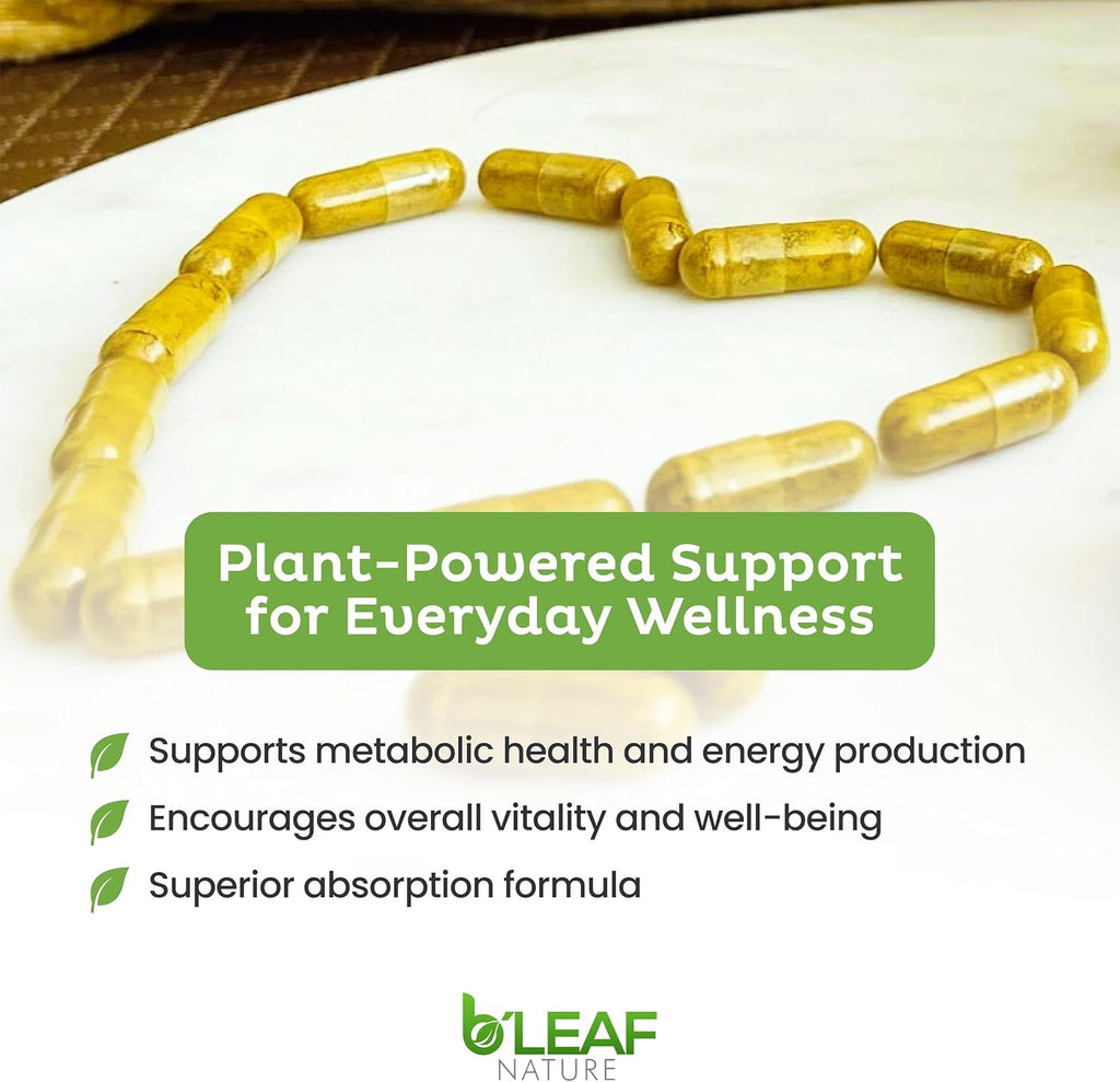 B’Leaf Nature Berberina Phytosome, 120 Cápsulas – 1100 mg de Berberina para el Apoyo Metabólico y Cardiovascular – Vegano, Sin Gluten, No-GMO
