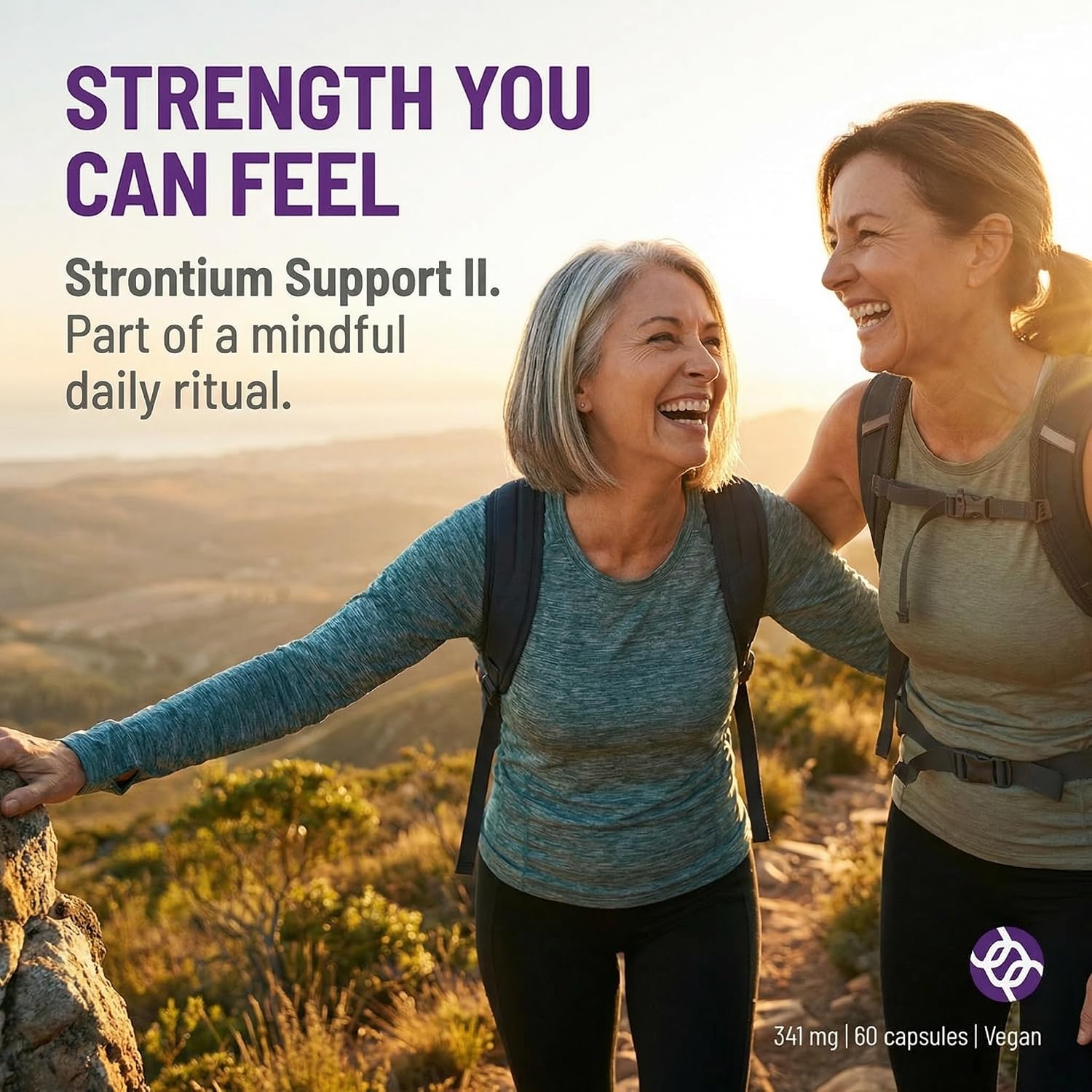 AOR Strontium Support II 341mg, 60 Cápsulas Veganas - Citrato de Estroncio para la Estructura Ósea