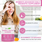 Beyxdu Probióticos Vaginales en Gominolas – 60 Gominolas con Sabor a Piña para el Equilibrio del pH Femenino