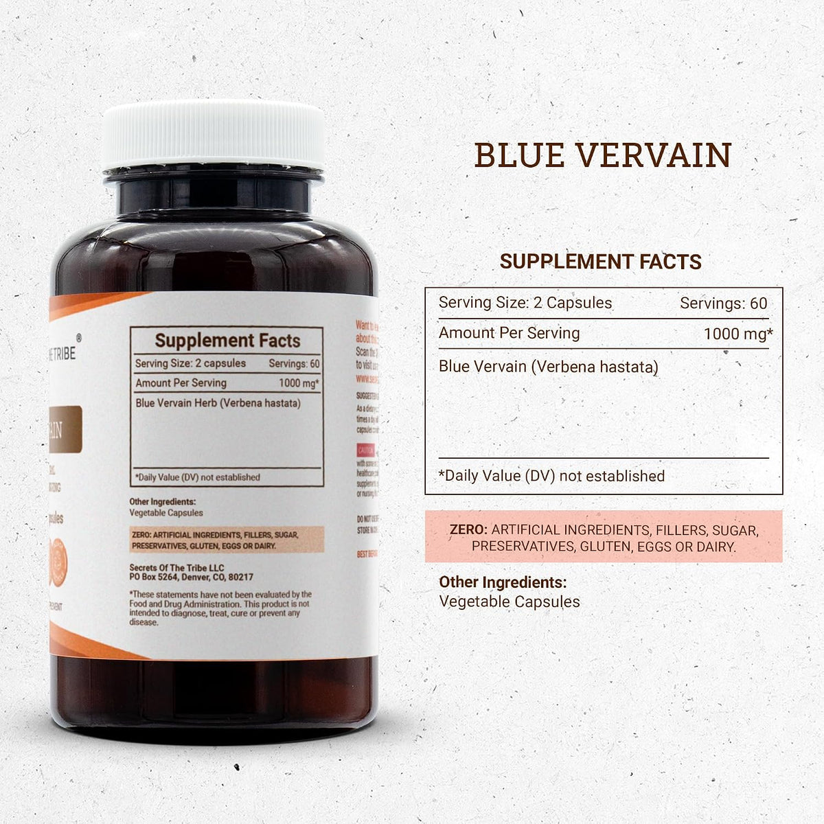 Secrets of the Tribe Blue Vervain 120 – Formato: Cápsulas fáciles de tragar, ideales para un consumo diario. – Image 3