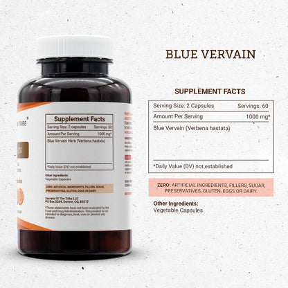 Secrets of the Tribe Blue Vervain 120 – Formato: Cápsulas fáciles de tragar, ideales para un consumo diario. – Image 3