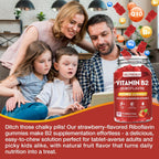 Gominolas de Vitamina B2 (Riboflavina) 400 mg – Sabor Fresa – Veganas – Sin Gluten – 60 Unidades