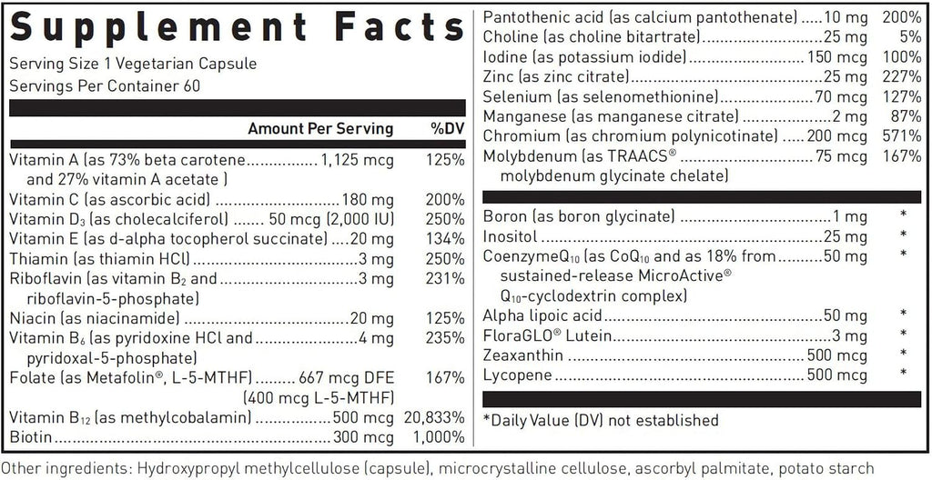 Douglas Laboratories Ultra Preventive 1 Daily – Multivitamínico y Mineral, 60 Cápsulas