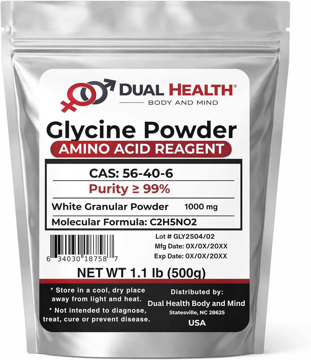Pure Glycine Powder (500g) - Amino Acid for Sleep, Non-GMO, Gluten-Free