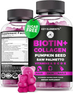 KEY ELEMENTS Gomitas de Biotina 10000mcg y Colágeno para Cabello, Piel y Uñas