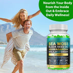 LTQXGT Gominolas de Sea Moss, Bladderwrack, Ashwagandha y Burdock Root - 60 Gominolas Veganas