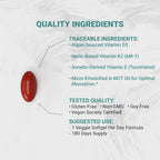 Naturalis Vegan Vitamin ADK con 50 mg de Tocotrienol y CoQ-10 | Nanoemulsionado en AOVE | No-GMO, Sin Soja, Certificado Vegano | 180 Cápsulas Vegetales (Sin Carragenina)