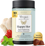 Winged Wellness Happy Her Mood Gummies - Gomitas de humor para mujeres - 60 gomitas veganas