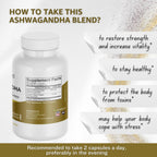 Organic Ashwagandha 1300mg con extracto de pimienta negra - Suplemento para el estado de ánimo y energía - 60 cápsulas