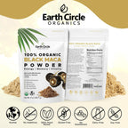 Earth Circle Organics Maca Negra Orgánica en Polvo (227g, Pack de 2)