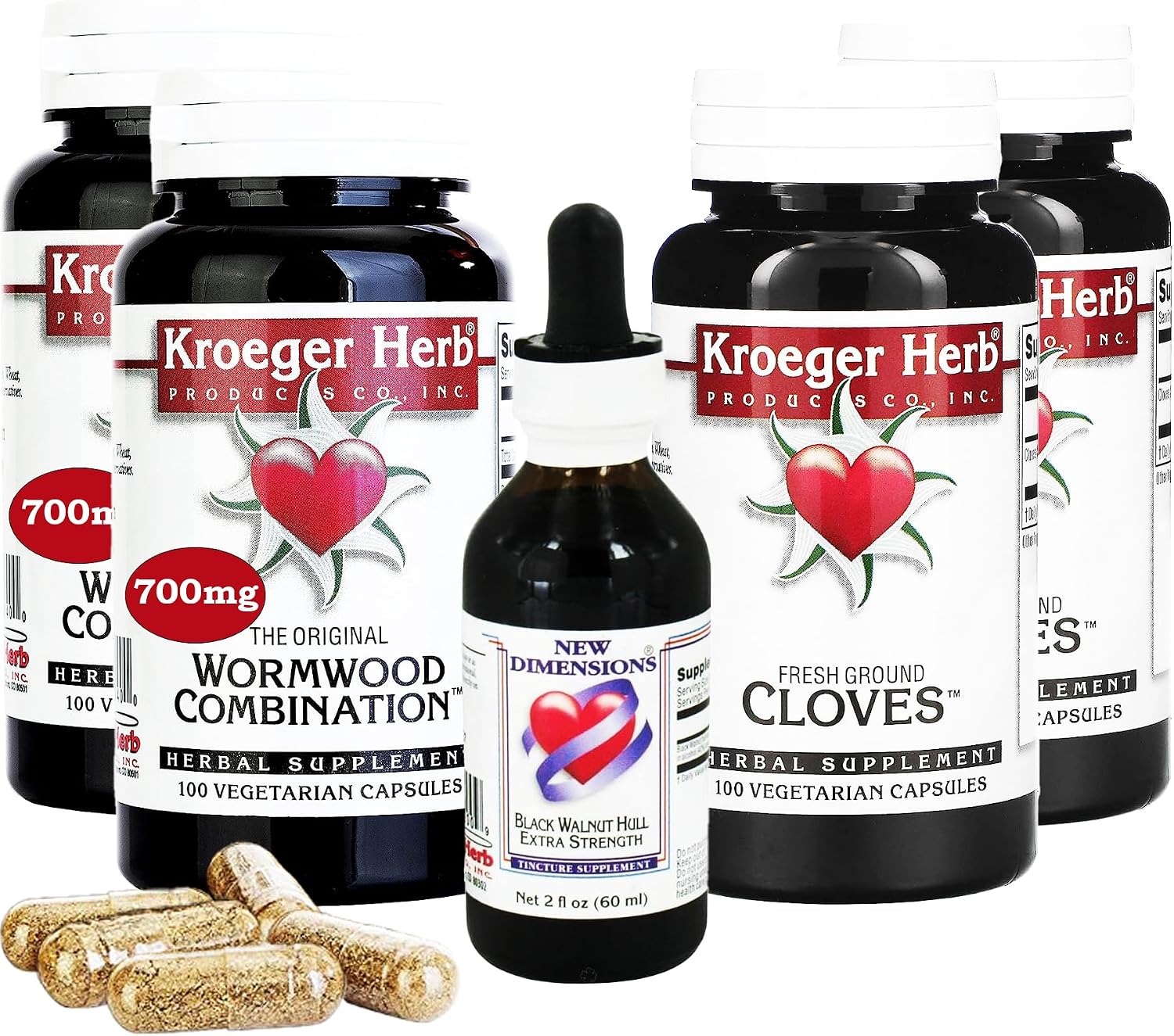 Wormwood Herbal Kit con Nuez Negra, Clavo y Quassia - Suplemento Depurativo