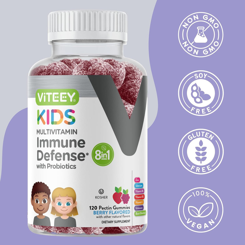Viteey Gomitas Multivitamínicas para Niños con Probióticos - 120 Gomitas