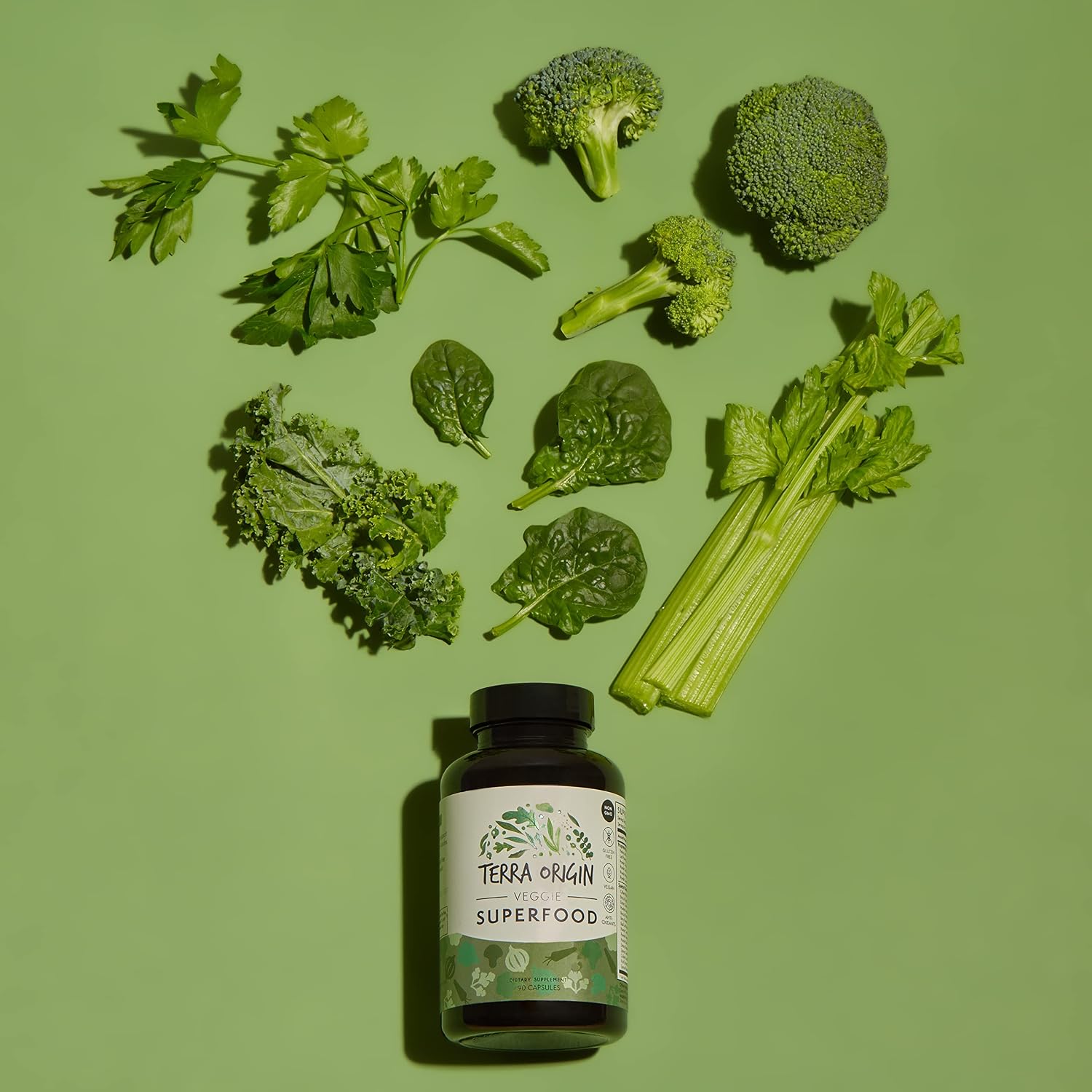 TERRA ORIGIN Veggie Superfood Supplement - 90 Cápsulas Vegetales