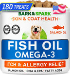 BARK&SPARK Omega 3 para Perros y Gatos - 180 Golosinas de Aceite de Salmón