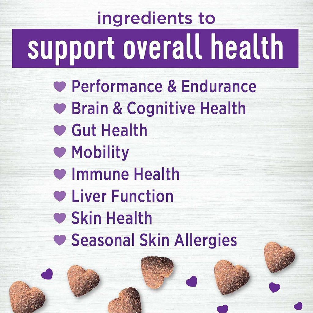 Wellness Masticables Blandos Sabor a Mantequilla de Cacahuete y Manzana Suplementos Multibeneficio para Perros, 45 Unidades