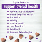 Wellness Masticables Blandos Sabor a Mantequilla de Cacahuete y Manzana Suplementos Multibeneficio para Perros, 45 Unidades