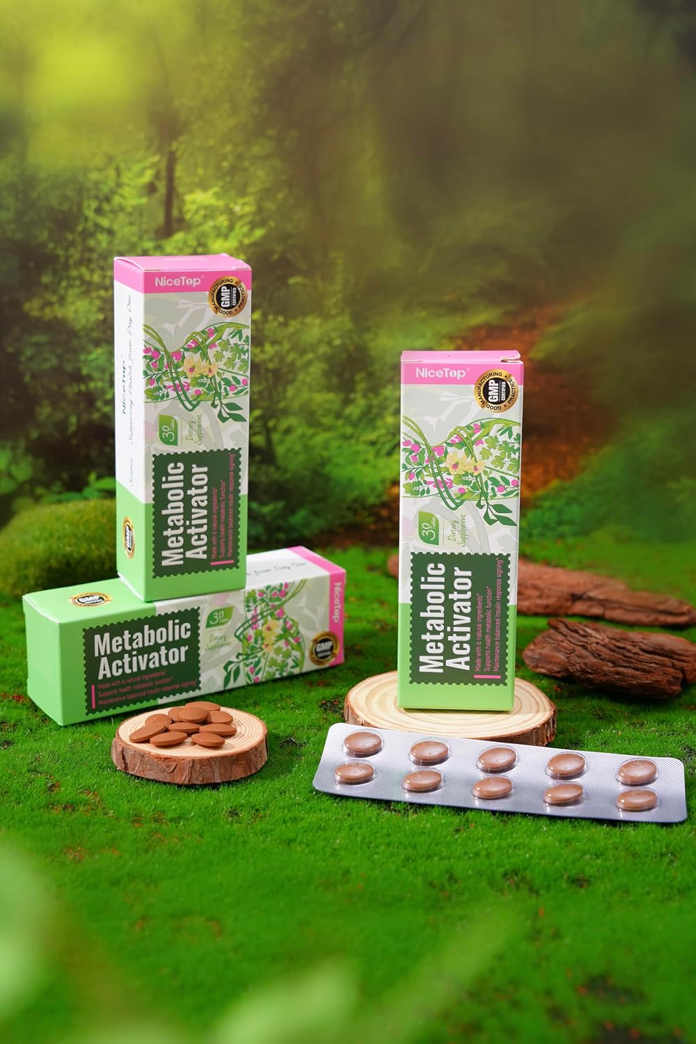 NiceTop Metabolic Activator - Complemento Alimenticio con Extracto de Hoja de Morera, Vitamina C y PQQ - 30 Comprimidos