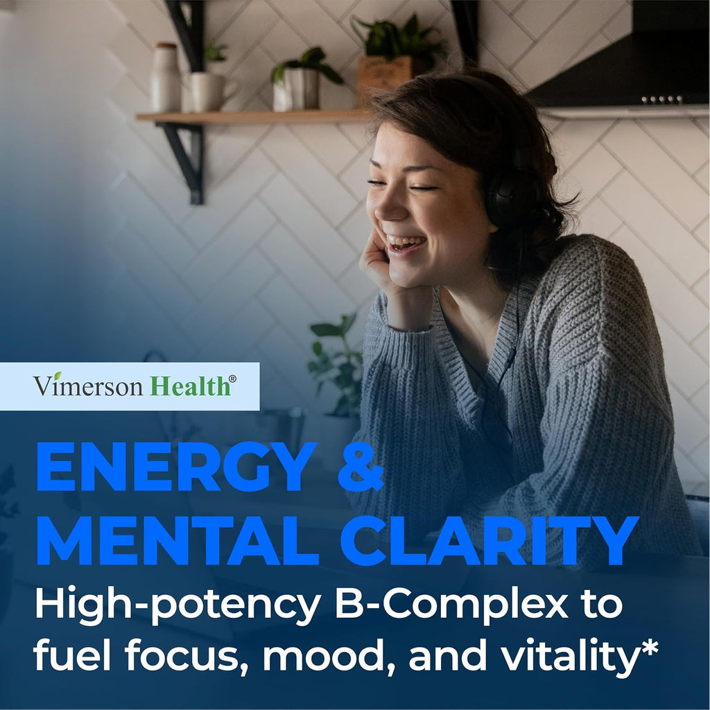 Complejo B con Vitamina B12, Niacina, B2, B6, Ácido Fólico 400 mcg - Suplemento de Vitaminas B para Mujeres y Hombres