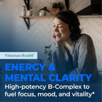 Complejo B con Vitamina B12, Niacina, B2, B6, Ácido Fólico 400 mcg - Suplemento de Vitaminas B para Mujeres y Hombres