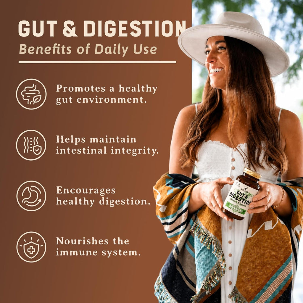 HEART & SOIL – Gut & Digestion – Suplemento Digestivo – 180 Cápsulas