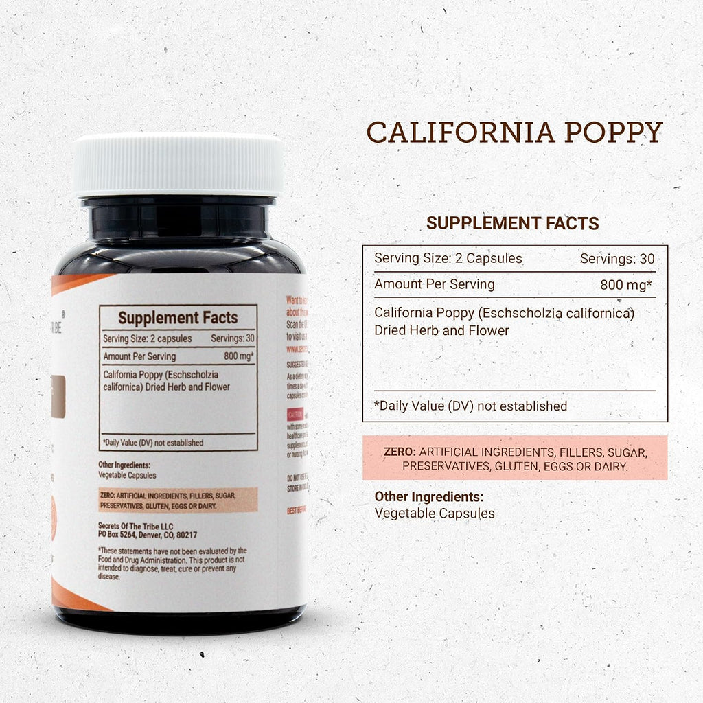 Secrets of the Tribe Amapola de California 800 mg - 60 Cápsulas