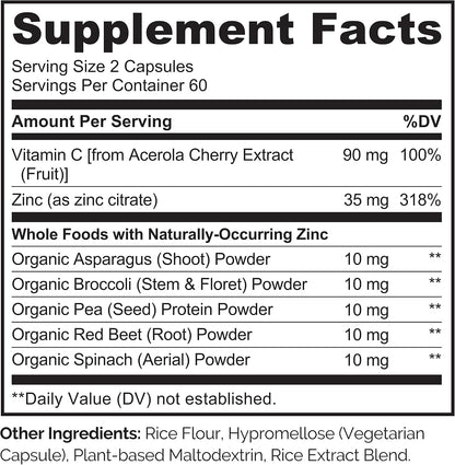 NATURELO Complexo de Zinc y Vitamina C Vegano - 120 Cápsulas (Pack de 2) – Image 3