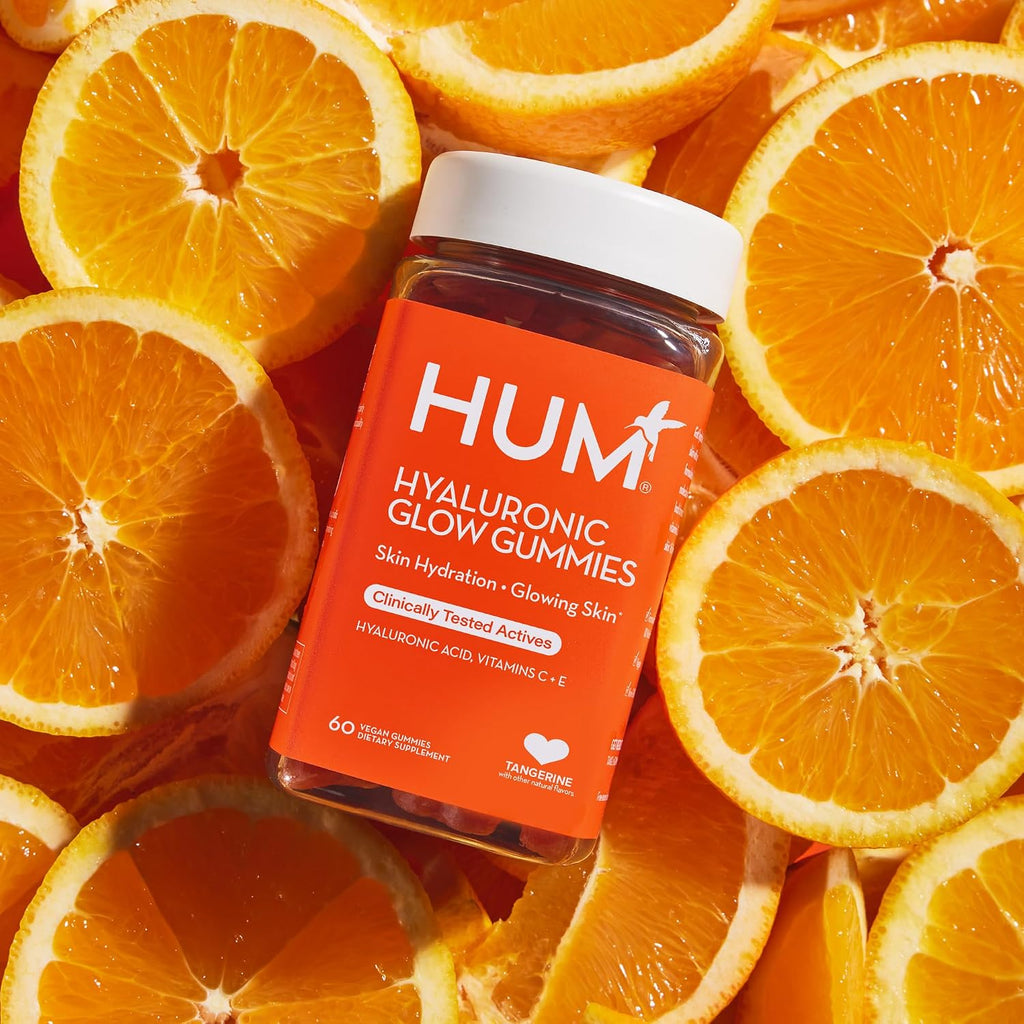 HUM Hyaluronic Glow – Gomitas de Ácido Hialurónico con Vitamina C y E, 60 uds