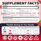NEVISS Gominolas de Vitamina B12 Metilada 5000mcg con L-Metilfolato, Hierro, B6 y D3 - 2 Envases