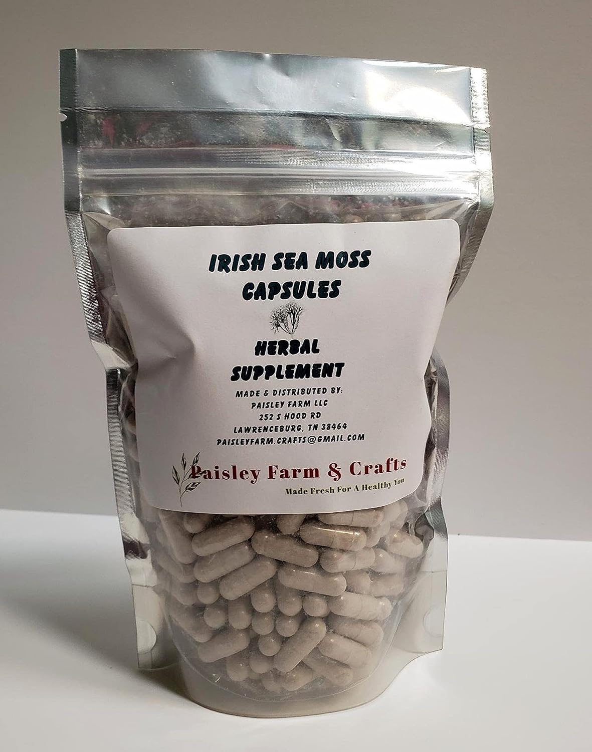 Irish Sea Moss Powder Cápsulas 300 Unidades - Suplemento Herbal Vegano
