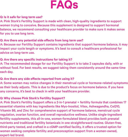Pink Stork Fertility Support - Suplemento de – Coenzima Q10 (CoQ10): Antioxidante que apoya la producción de – Image 9