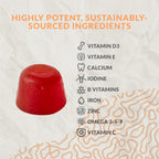 Gominolas Multivitamínicas Completas para Niños - con Omega 3,6,9, Vitamina B12, Ácido Fólico, Yodo, Vitamina C, Zinc - Multivitamínico Diario Vegano Premium para Niños 2+ (60 Gominolas)