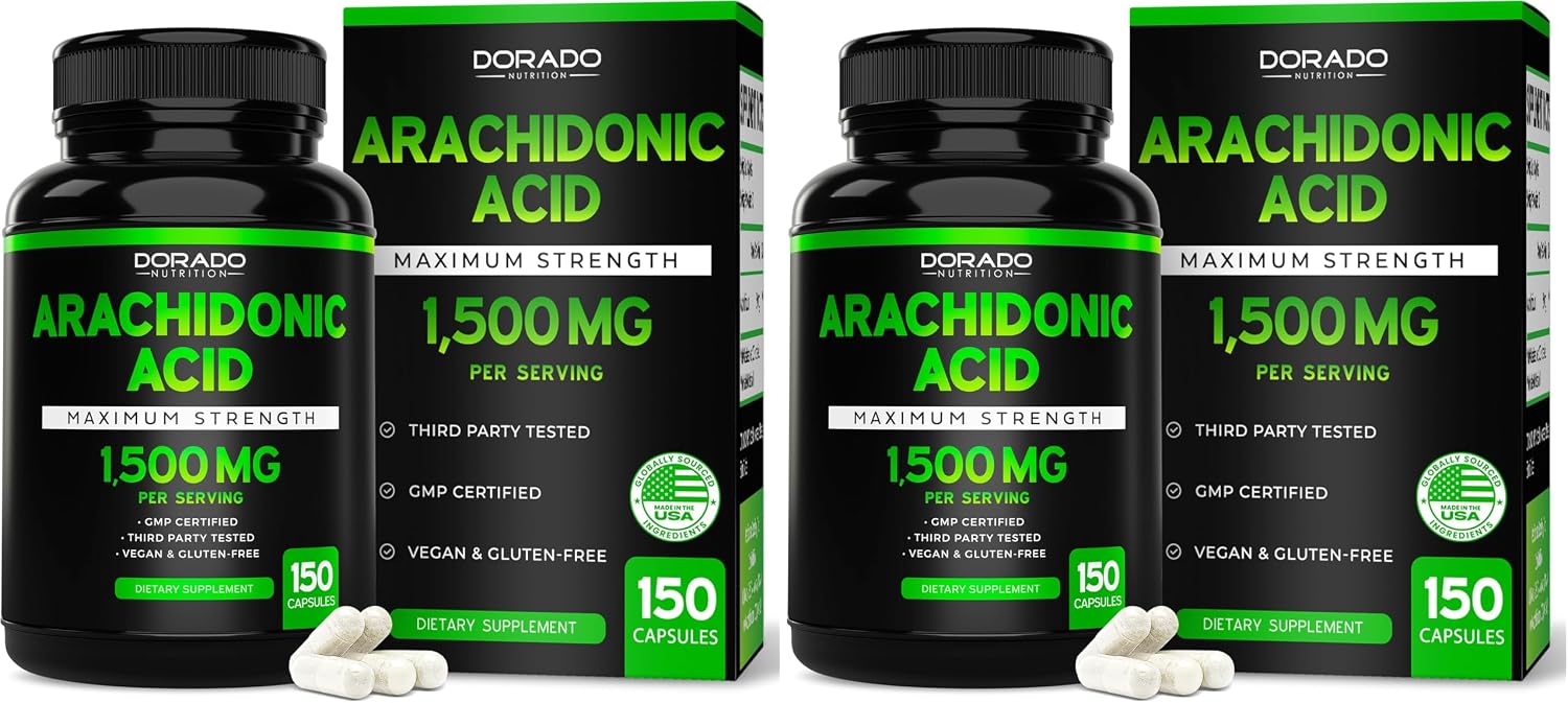 Ácido Araquidónico 1500mg (150 Cápsulas) - Suplemento para Masa Muscular y Fuerza