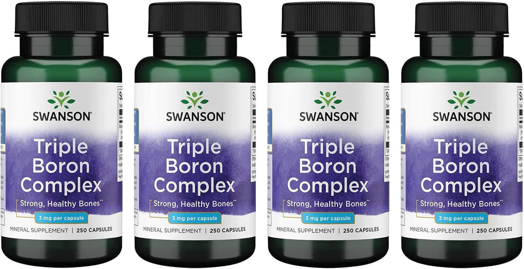 Swanson Triple Boron Complex - Complejo Triple de Boro - Citrato, Aspartato, Glicinato - 250 Cápsulas (Pack de 2)