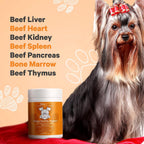 DNA PET Happy Healthy Órganos y Glándulas para Perros, Suplemento Multiorgánico de Hígado, Corazón, Riñón, Bazo, Páncreas, Médula Ósea y Timo Bovino, 85 g