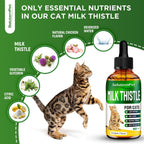 SalutemPet Cat Kidney Support - Cardo Mariano para Gatos - Suplemento Herbal para Riñones e Hígado - Sabor a Pollo - 2 oz
