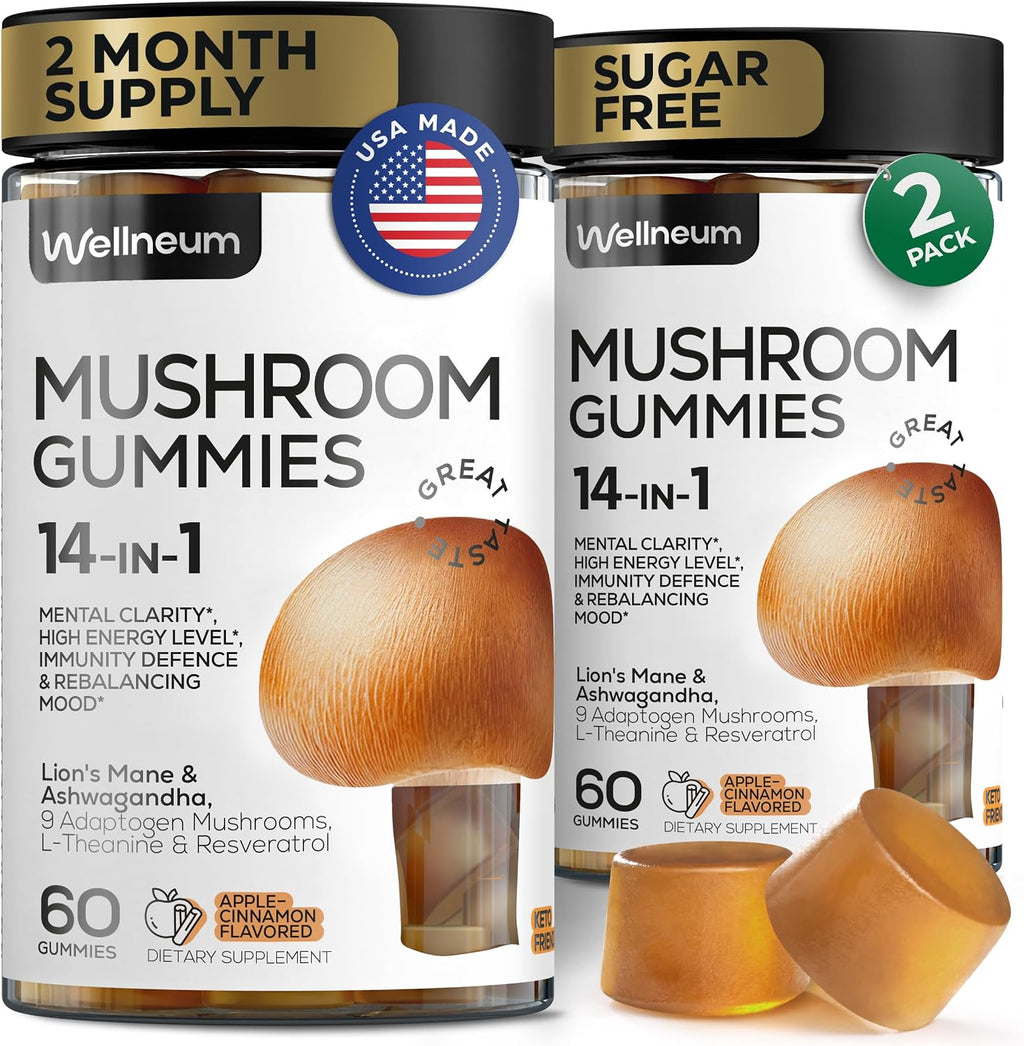 Wellneum Gominolas Multimineral de Sea Moss 3000 mg con Probiótico y Aceite de Semilla Negra (2 Paquetes)