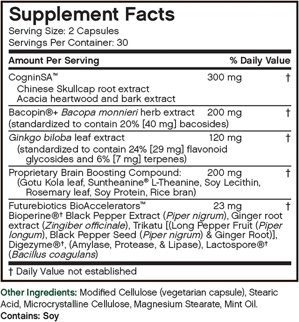 Futurebiotics ThinkFast, Rendimiento Cerebral y Memoria, 60 Cápsulas Vegetales