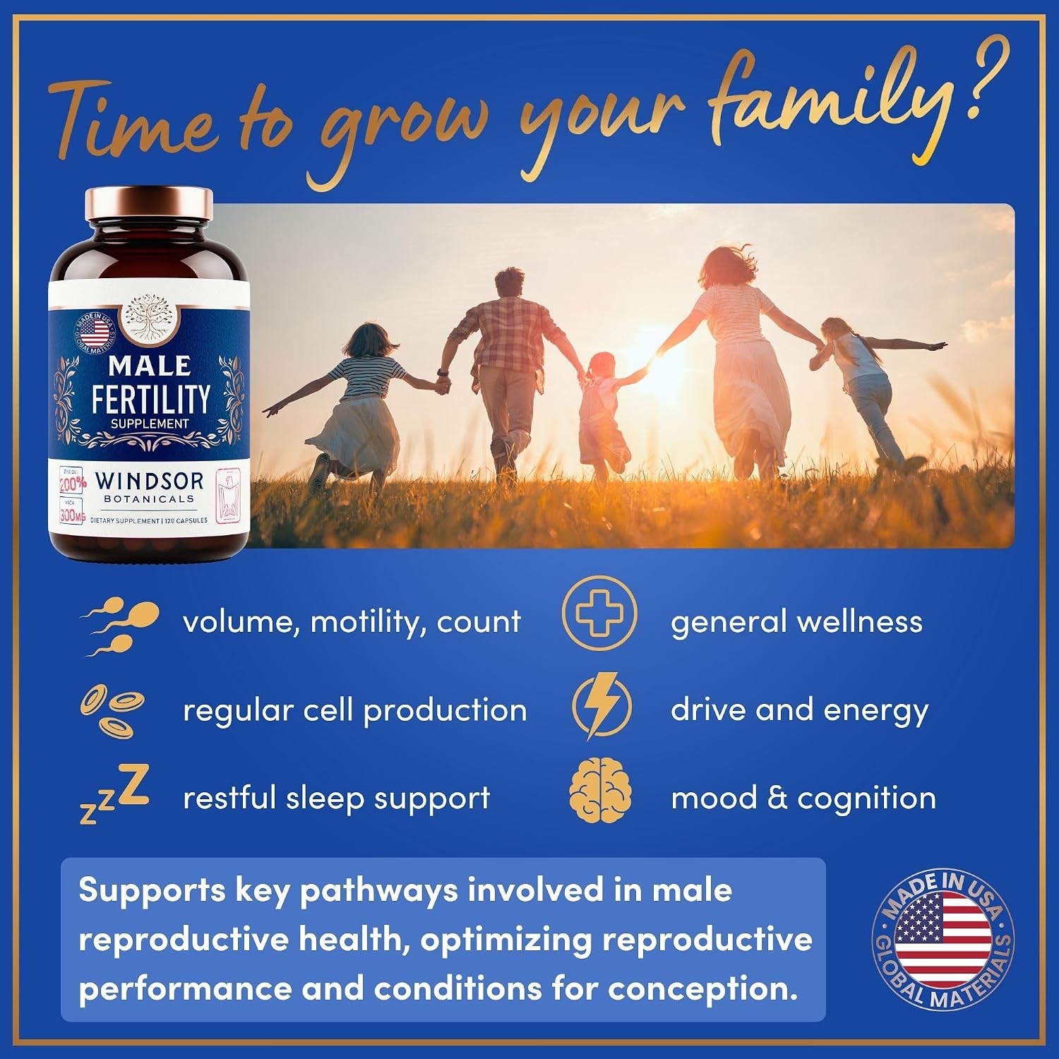 Suplemento de Fertilidad Masculina con Zinc, Maca, Ashwagandha y L-Arginina - 240 Cápsulas (4 Meses)
