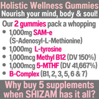 SHIZAM SAM-e & L-Tyrosine Gummies con Complejo B Metilado